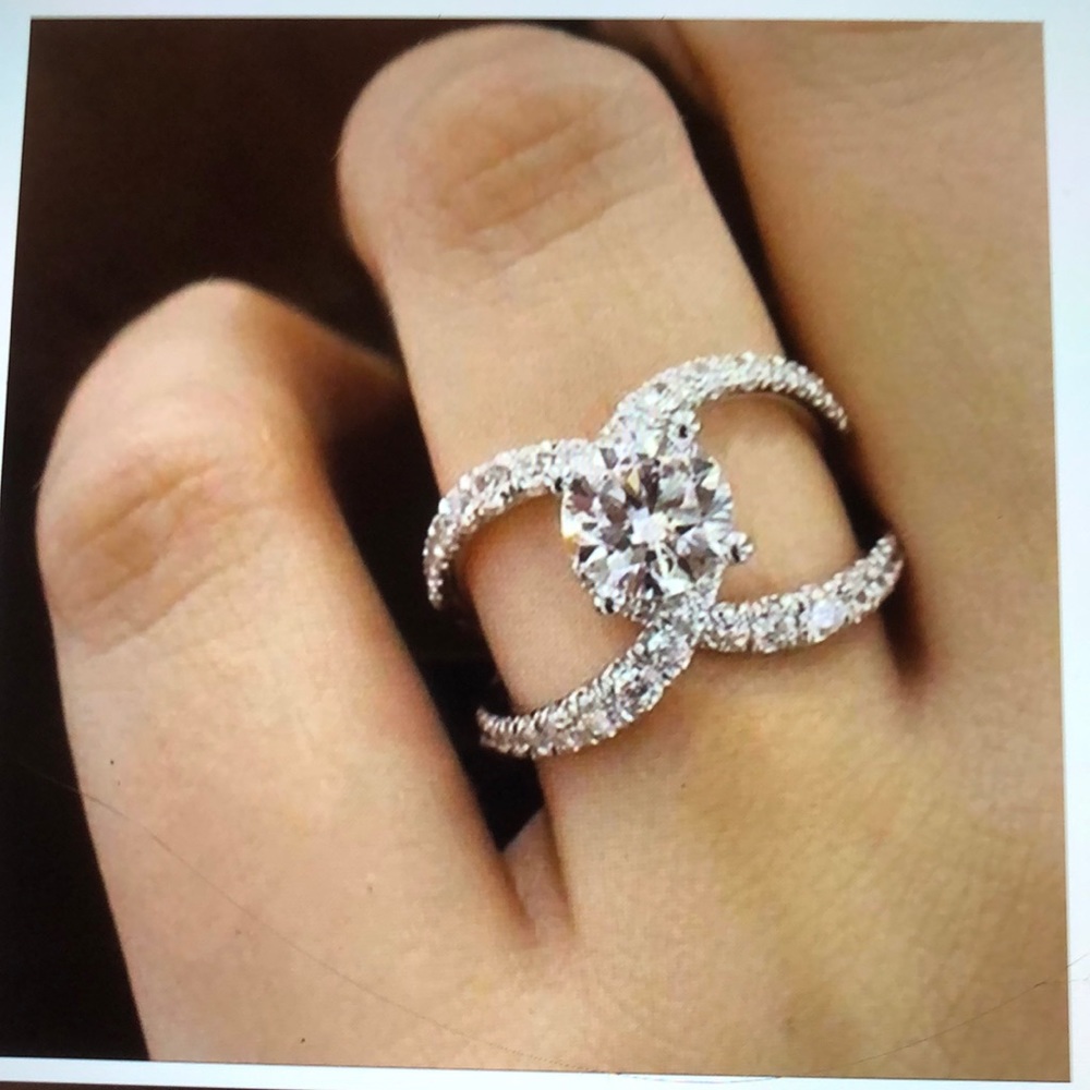 Host Pick White Sapphire silver plated Ring